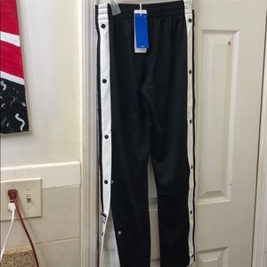 Adidas black and white striped Button down pants